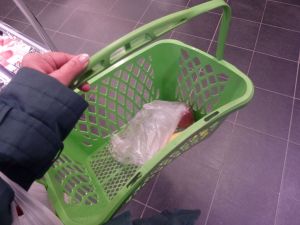 shopping basket, basket, Carrefour, supermarket, 19th arrondissement, Paris, France