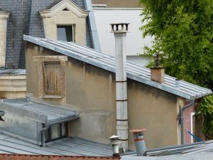 Paris, France, 19th arrondissement, rooftop, window