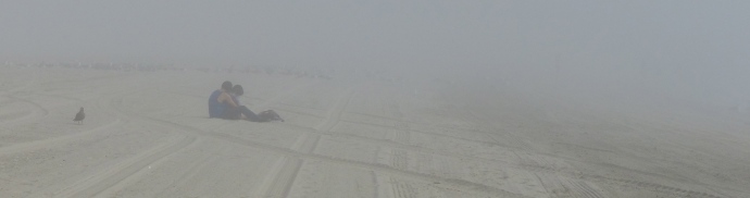 Long Beach, beach, fog, love